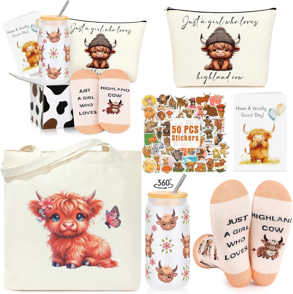 Highland Cow Gifts for Women, Highland Cow Decor, Cute Birthday Christmas Gift for Cows Lovers