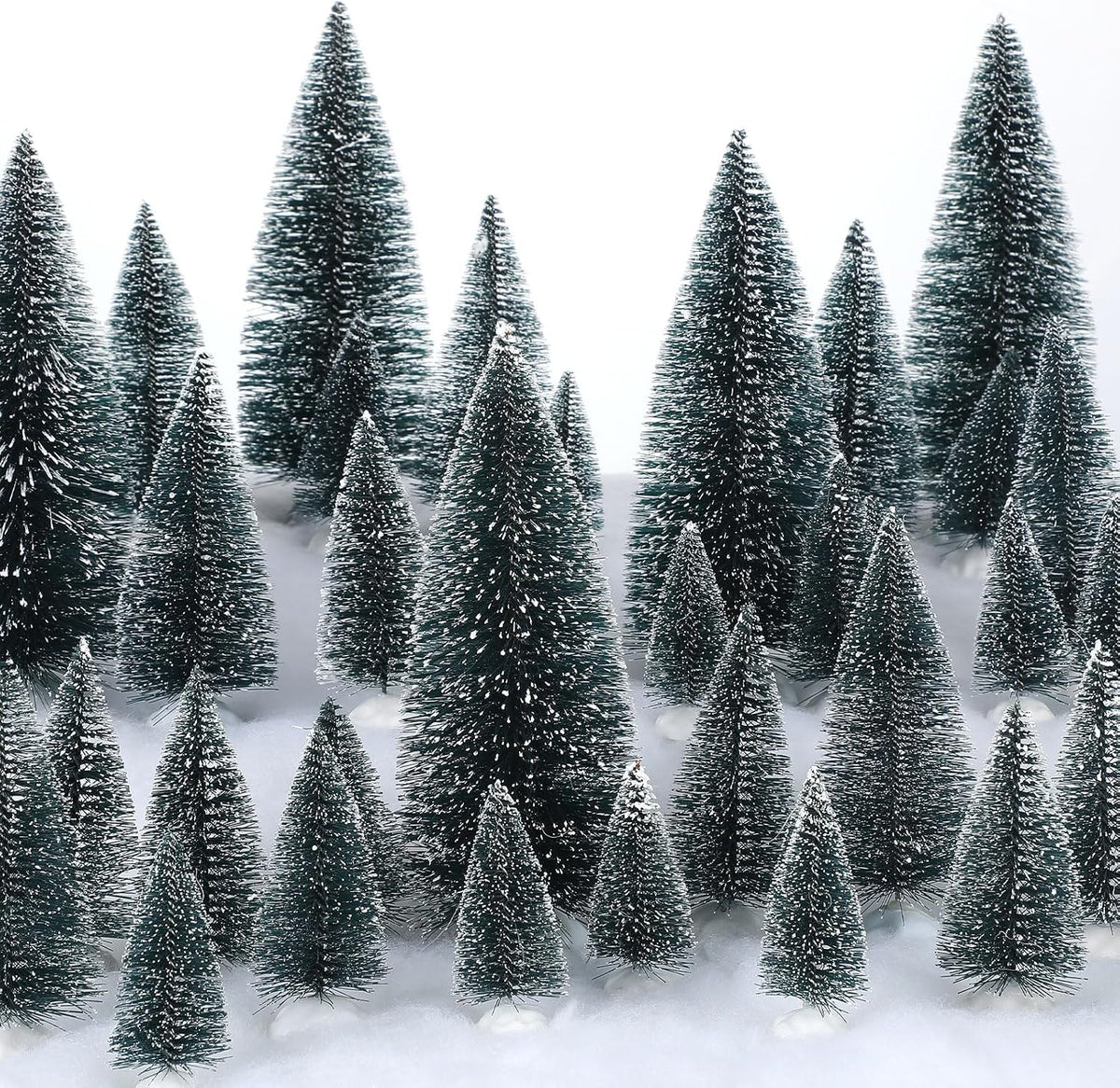 Crowye 80 Pcs Christmas Village Trees, Bottle Brush Christmas Trees