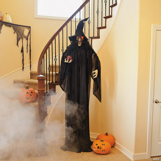 63" x 93" Standing Witch with Red Apple Halloween Decoration | USA Decoration®
