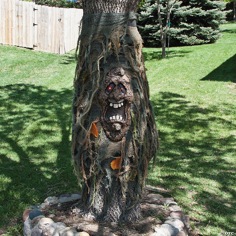 23" x 42" Tree Ghost with Light-Up Eyes Halloween Outdoor Decoration | USA Decoration®