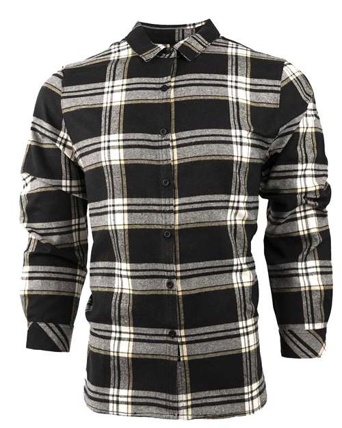 Women's No Pocket Yarn-Dyed Long Sleeve Flannel Shirt | USA Decoration