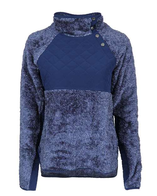 Women's Quilted Fuzzy Fleece Pullover | USA Decoration