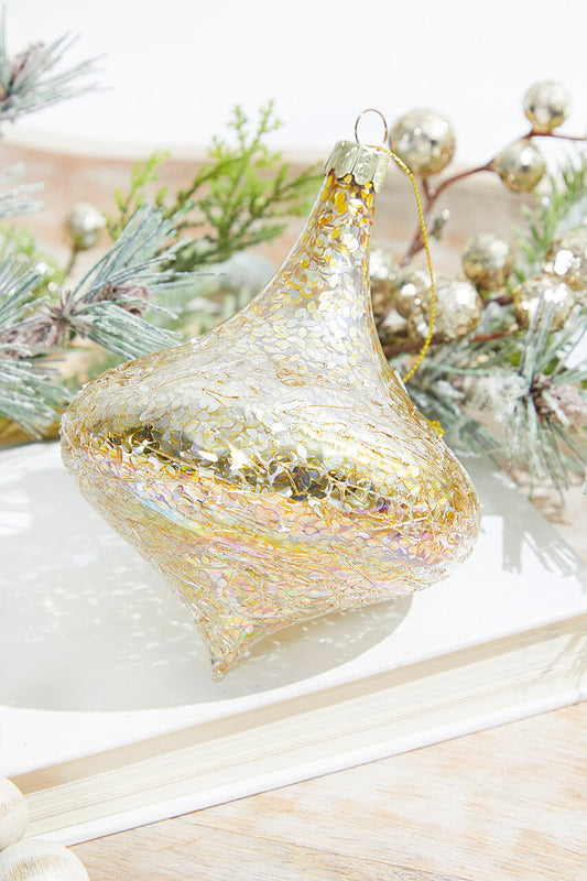 4" Glass Champagne Ornament Elegant Holiday Decoration