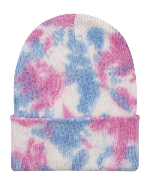 12" Tie-Dyed Cuffed Beanie | USA Decoration