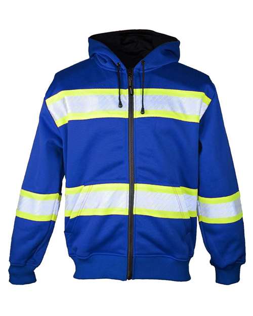 EV Series® Enhanced Visibility Full-Zip Hooded Sweatshirt | USA Decoration