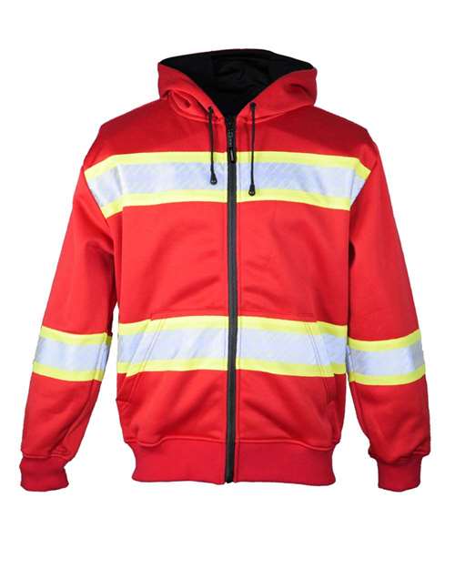 EV Series® Enhanced Visibility Full-Zip Hooded Sweatshirt | USA Decoration