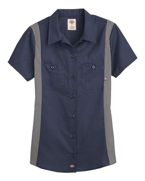 Women's Short Sleeve Industrial Colorblocked Shirt | USA Decoration