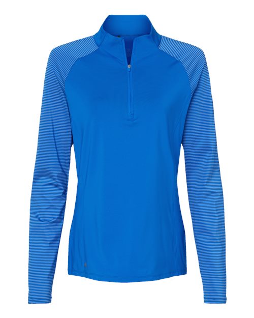 Women's Stripe Block Quarter-Zip Pullover | USA Decoration