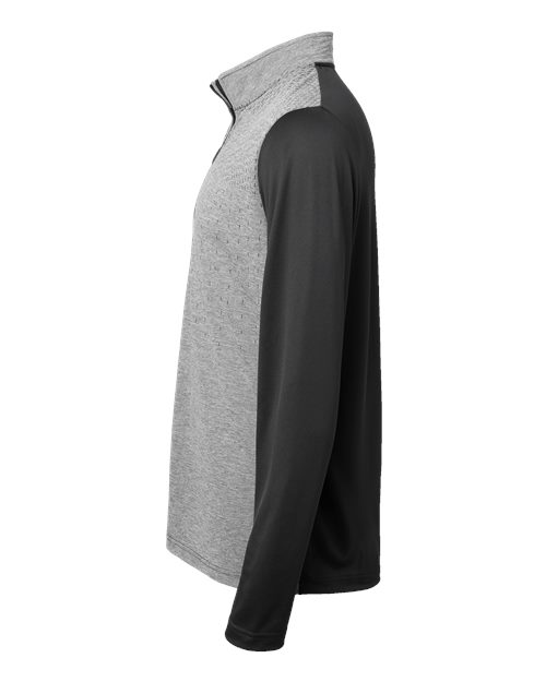 Heather Block Print Quarter-Zip Pullover | USA Decoration