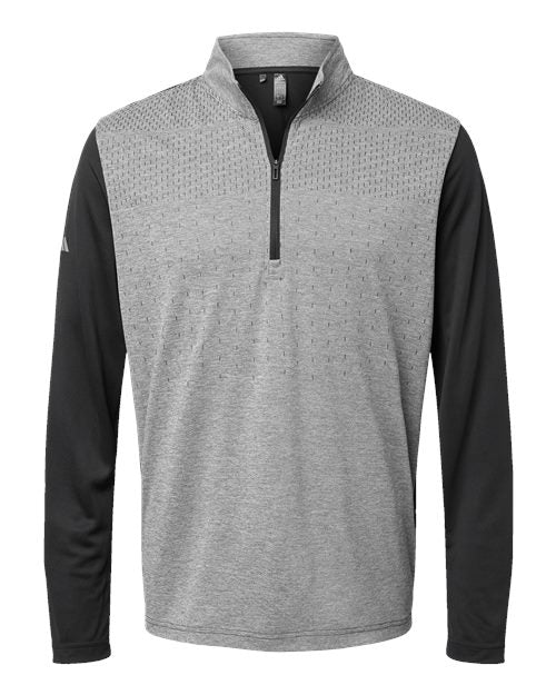 Heather Block Print Quarter-Zip Pullover | USA Decoration