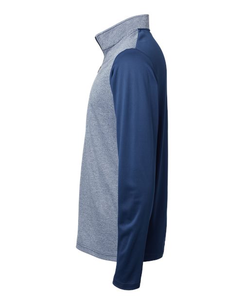Heather Block Print Quarter-Zip Pullover | USA Decoration