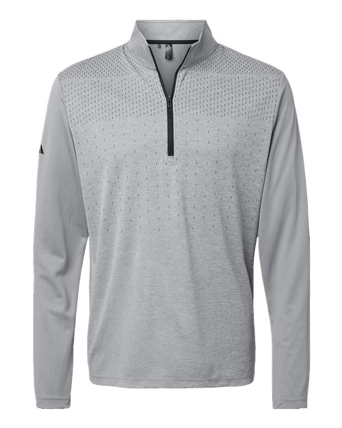 Heather Block Print Quarter-Zip Pullover | USA Decoration