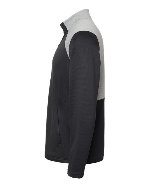 Textured Mixed Media Quarter-Zip Pullover | USA Decoration