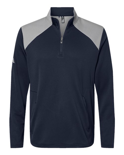 Textured Mixed Media Quarter-Zip Pullover | USA Decoration