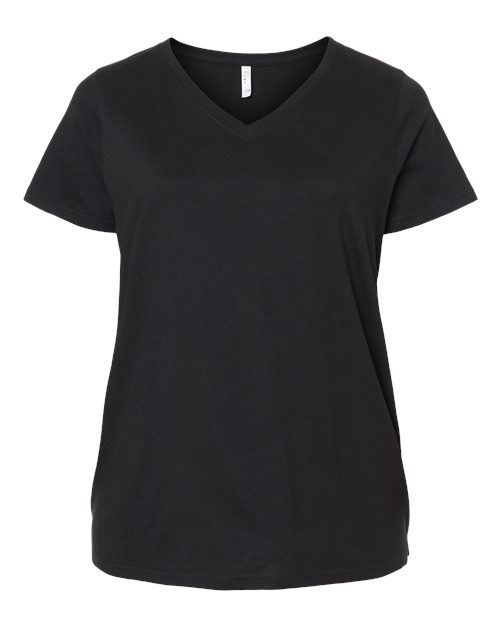 Curvy Collection Women's Fine Jersey V-Neck Tee | USA Decoration