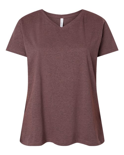 Curvy Collection Women's Fine Jersey V-Neck Tee | USA Decoration