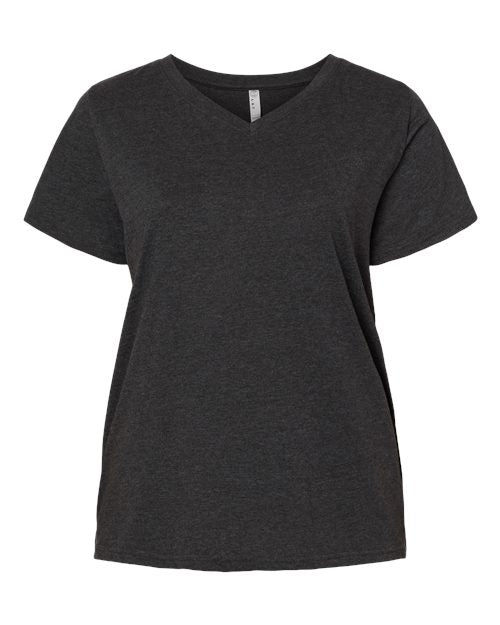 Curvy Collection Women's Fine Jersey V-Neck Tee | USA Decoration