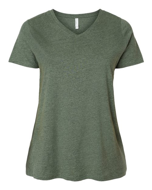 Curvy Collection Women's Fine Jersey V-Neck Tee | USA Decoration