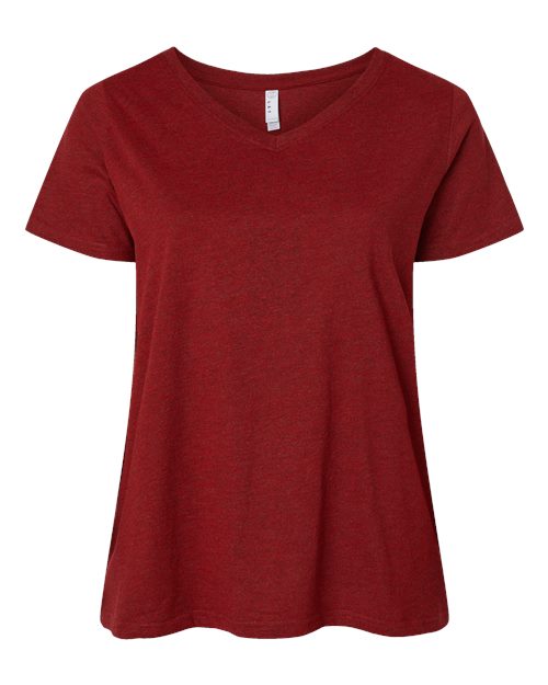Curvy Collection Women's Fine Jersey V-Neck Tee | USA Decoration