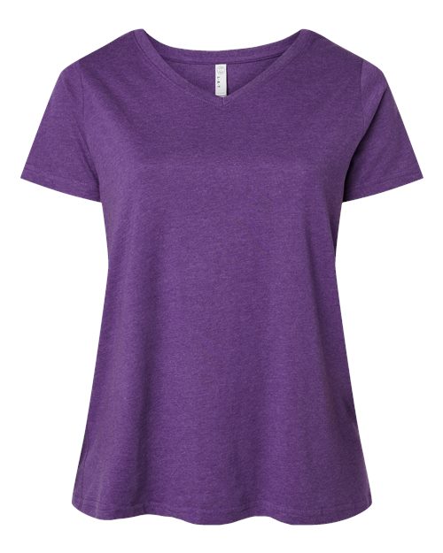 Curvy Collection Women's Fine Jersey V-Neck Tee | USA Decoration