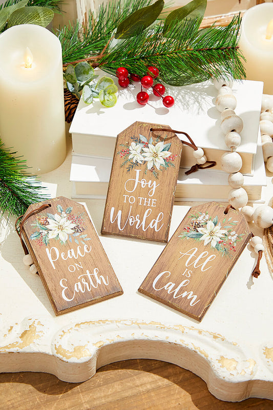 5? Religious Tag-Shape Christmas Ornament Scriptural Sentiment Décor