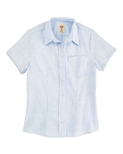 Women's Short Sleeve Stretch Oxford Shirt | USA Decoration