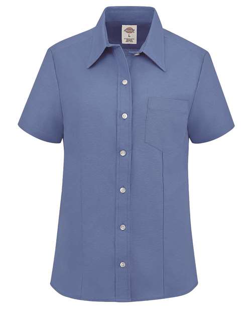 Women's Short Sleeve Stretch Oxford Shirt | USA Decoration