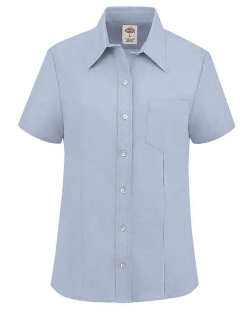 Women's Short Sleeve Stretch Oxford Shirt | USA Decoration