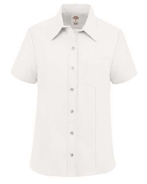 Women's Short Sleeve Stretch Oxford Shirt | USA Decoration