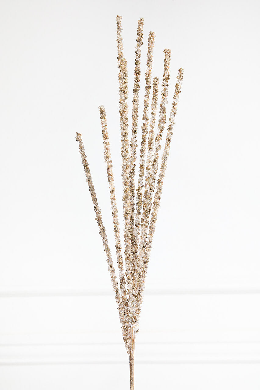 34? Gold Bead Spray Sparkling Holiday Accent Spray