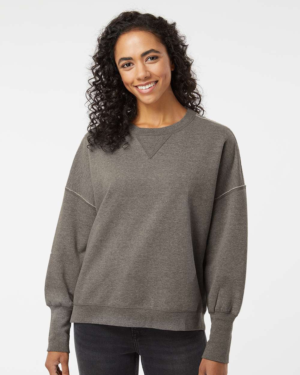 Women's Sueded Fleece Crewneck Sweatshirt | USA Decoration
