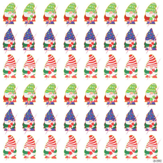 98 Pc. 8" Christmas Gnome Card with Red Glow Bracelet Handout Kit for 48