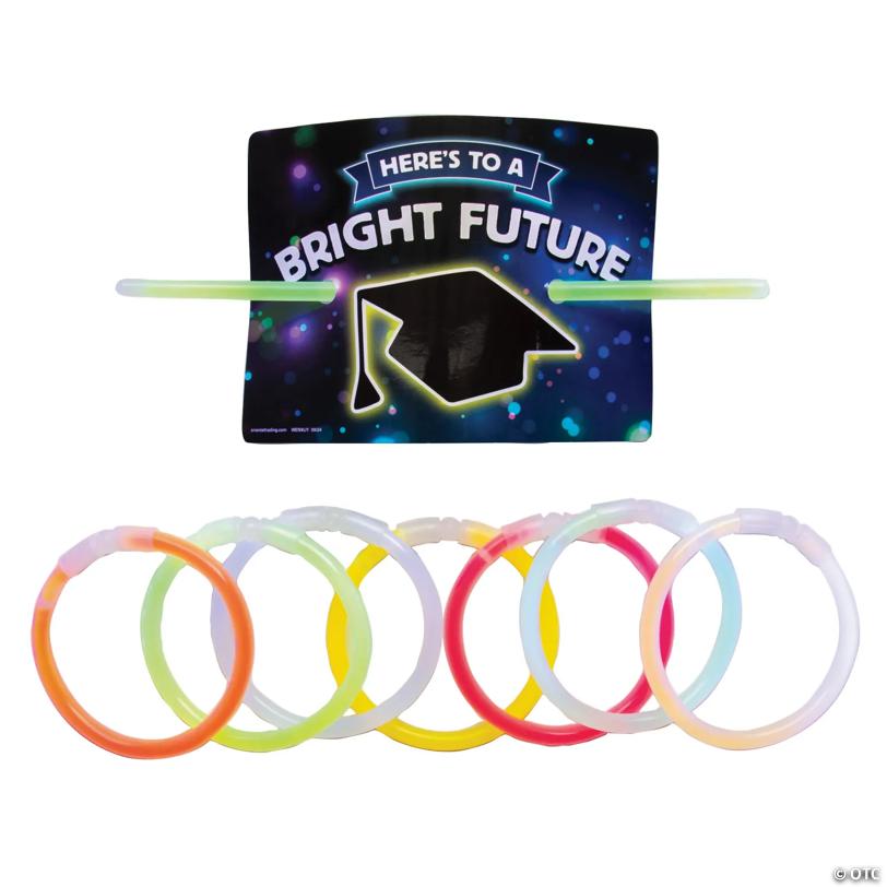 98 Pc. 8" Here’s to a Bright Future Glow Bracelets with Card for 48