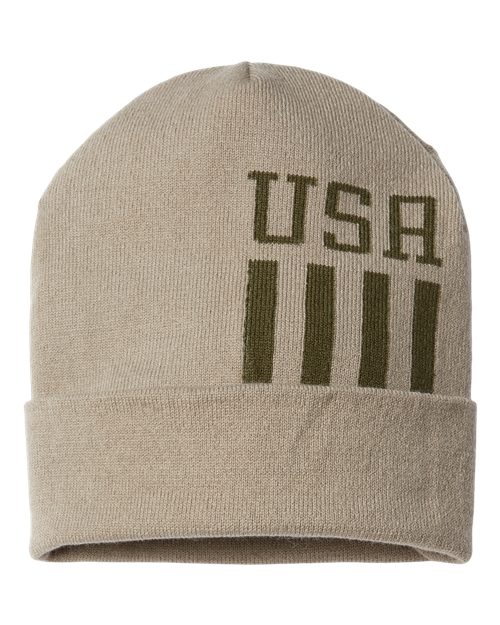 USA-Made Patriotic Cuffed Beanie | USA Decoration