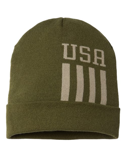 USA-Made Patriotic Cuffed Beanie | USA Decoration