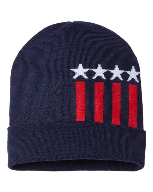 USA-Made Patriotic Cuffed Beanie | USA Decoration