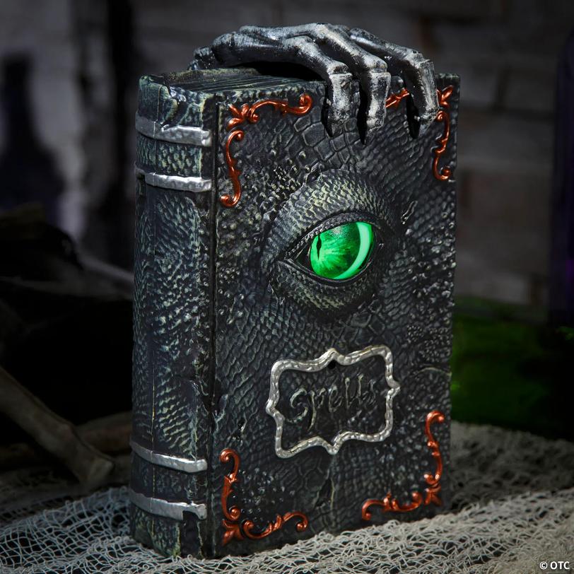 9 1/2" Animated Light-Up Dragon Eye Spellbook Tabletop Decoration