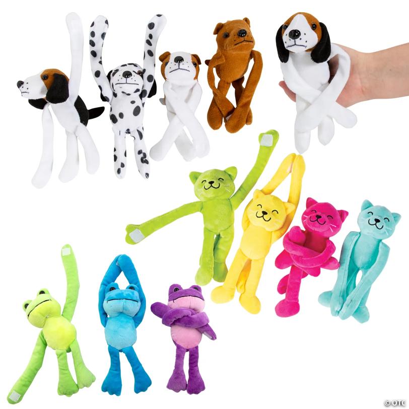 9 1/2" - 11" Bulk 72 Pc. Long Arm Multicolor Stuffed Pets Assortment