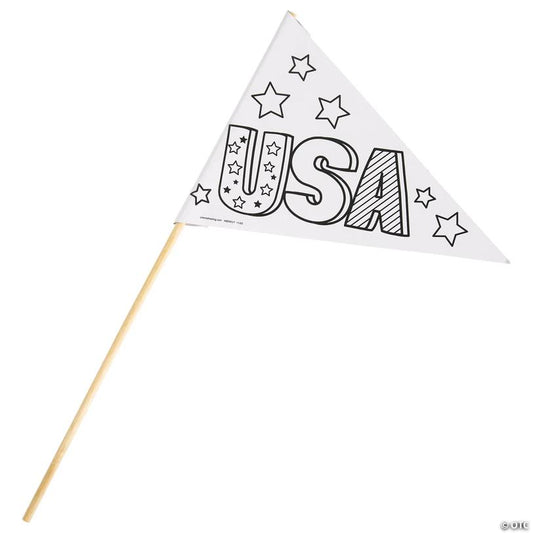 9 1/2" x 15" Color Your Own Patriotic Pennant Flags - 24 Pc.