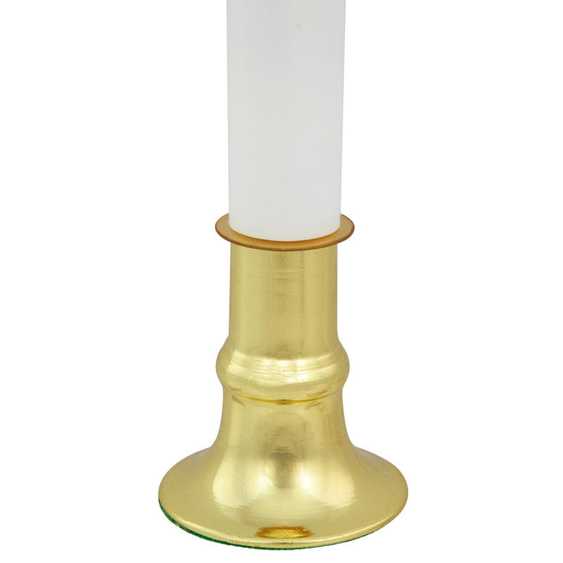 9" White And Gold C7 Light Christmas Candle Lamp With Timer - Set Of 4