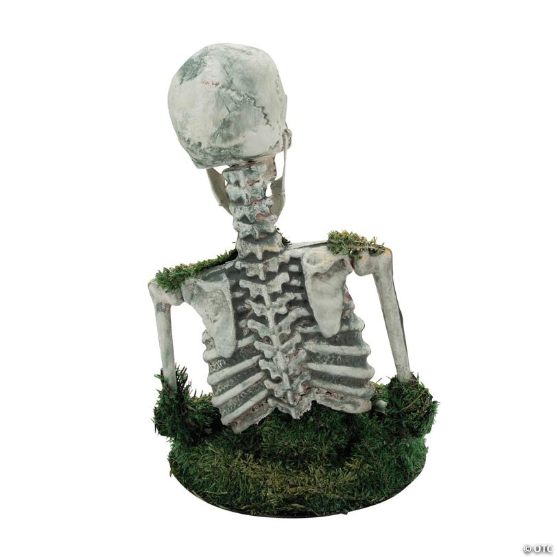 9 3/4" x 14 3/4" Mossy Skeleton Tabletop Animated Prop Halloween Decoration