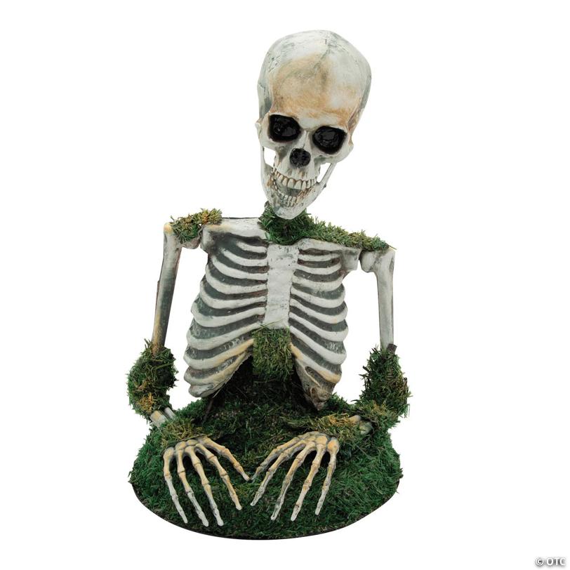 9 3/4" x 14 3/4" Mossy Skeleton Tabletop Animated Prop Halloween Decoration