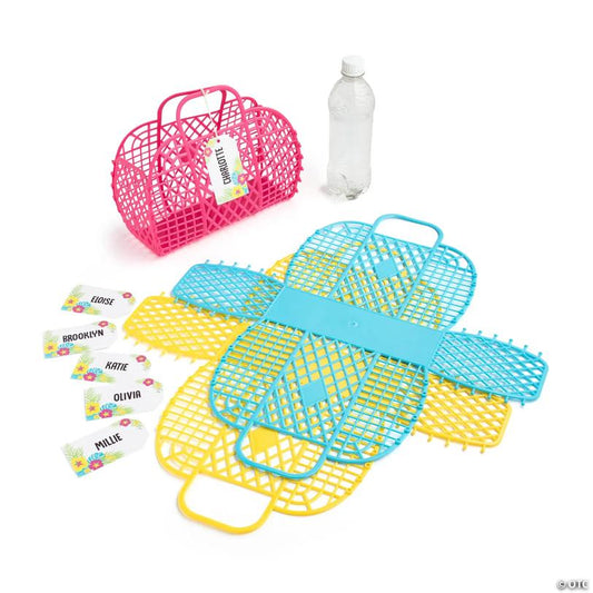 9 3/4" x 8 1/2" Personalized Medium Beach Jelly Tote Bags – 6 Pc.