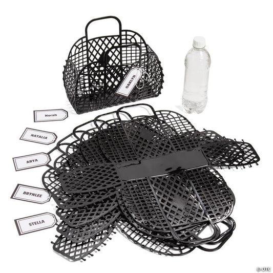 9 3/4" x 8 1/2" Personalized Medium Black Jelly Beach Tote Bags - 6 Pc.