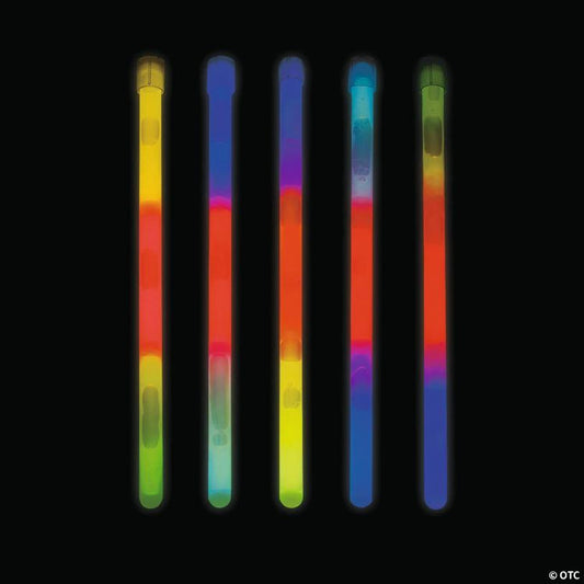 9" Bulk 50 Pc. Tri-Color Plastic Glow Sticks Assortment