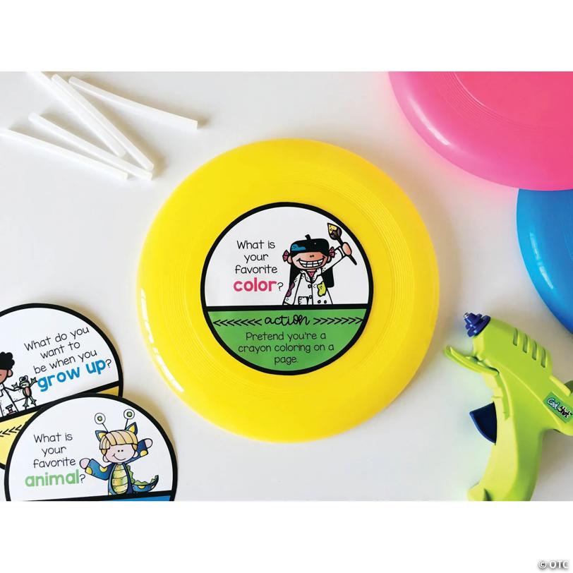 9" Classic Bright Yellow, Pink, Blue & Green Vinyl Flying Discs - 12 Pc.