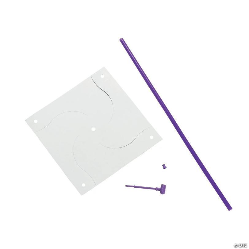 9" DIY Jumbo Paper Pinwheels with Plastic Handles - 24 Pc.