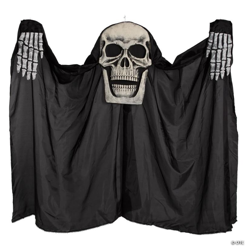 9 Ft. 9" Hanging Skeleton Reaper Curtain Halloween Decoration