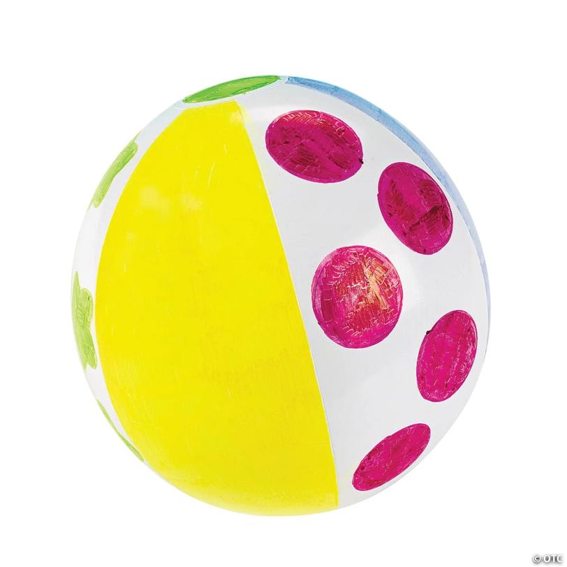 9" Inflatable DIY Medium White Vinyl Beach Ball Coloring Crafts - 12 Pc.