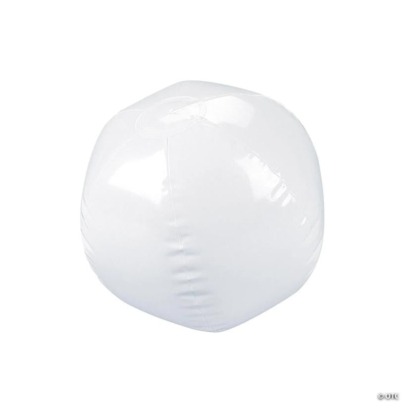 9" Inflatable DIY Medium White Vinyl Beach Ball Coloring Crafts - 12 Pc.